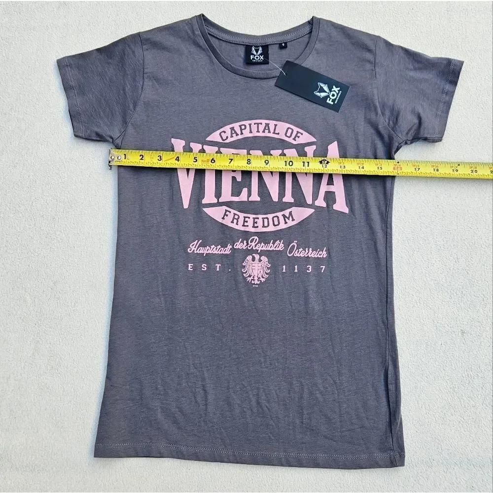 Fox Gray Vienna Graphic T-Shirt Size S - Picture 5 of 10